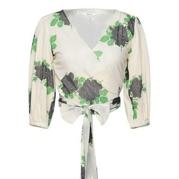 Ganni tilden mesh wrap top vanilla ice - Picture 3 of 3